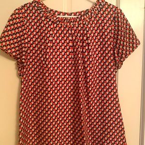 Boden Light Red Carey Silk-Blend Top. Size 6.